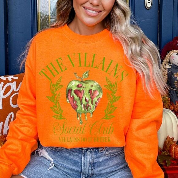 The Villains Social Club Halloween Poison Apple Girly Coquette Sweatshirt - Picture 1 of 16